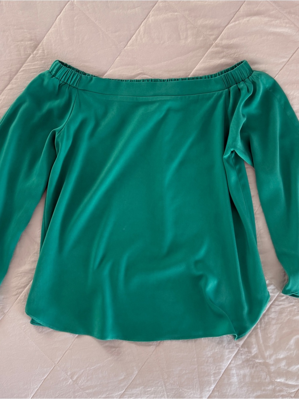 Design Lab Lord & Taylor Teal Off-Shoulder Blouse